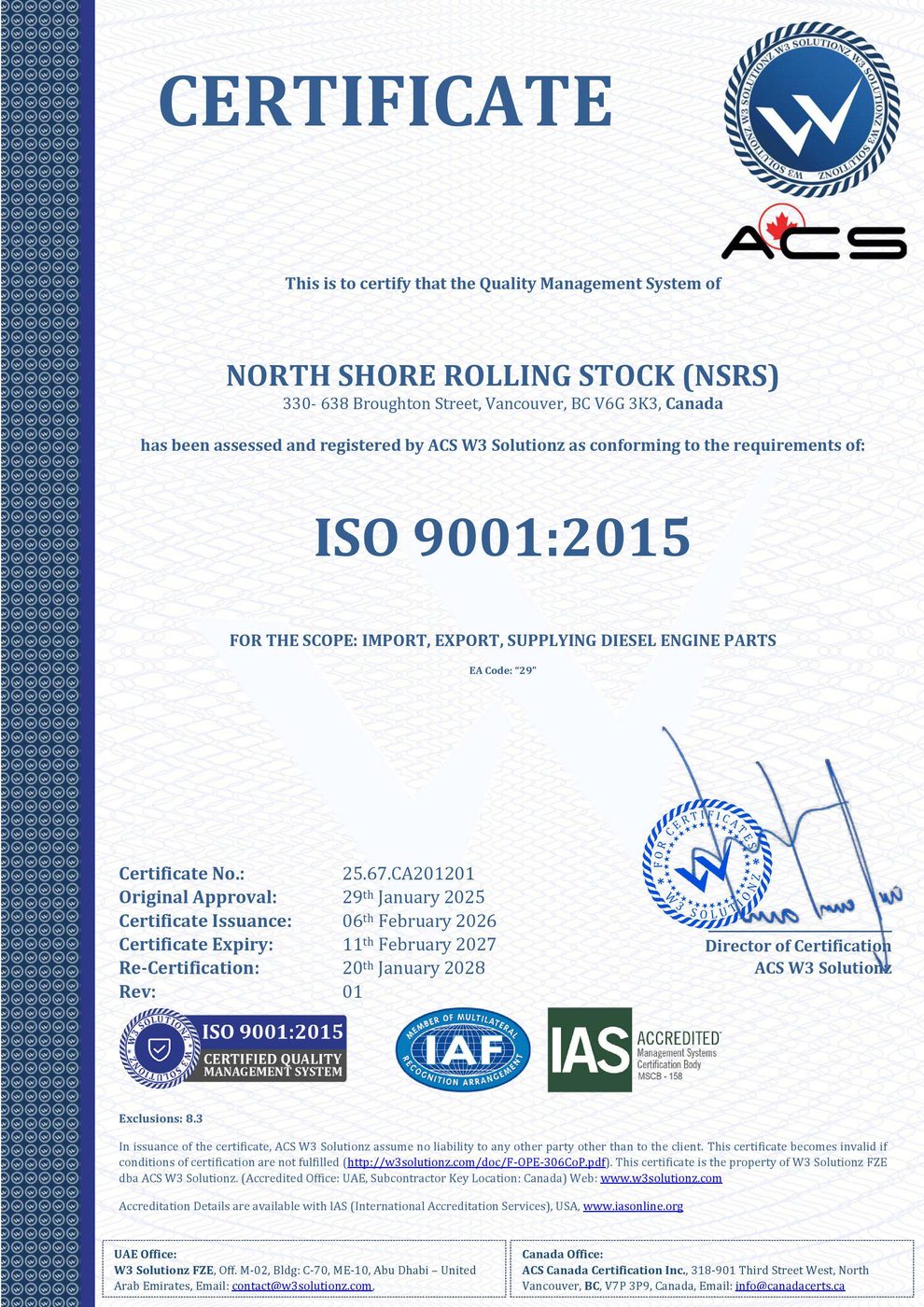 ISO 9001 Certification